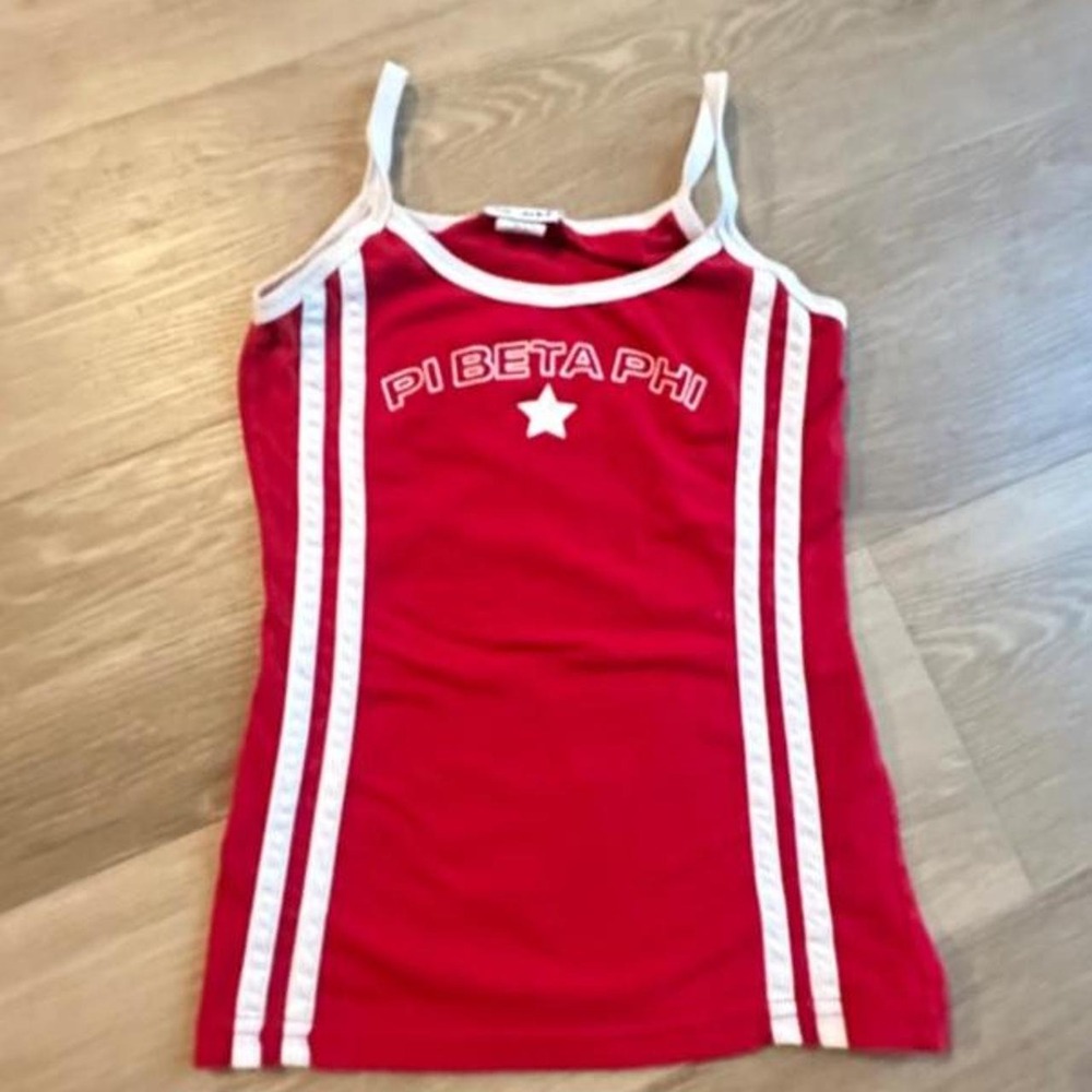 Red and white ali & Ariel tank top